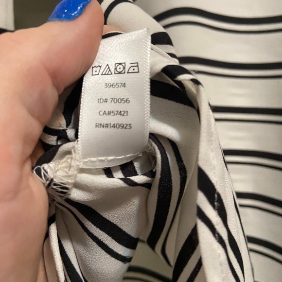 LOFT Blouse White and Black Stripes XS - Picture 5 of 6